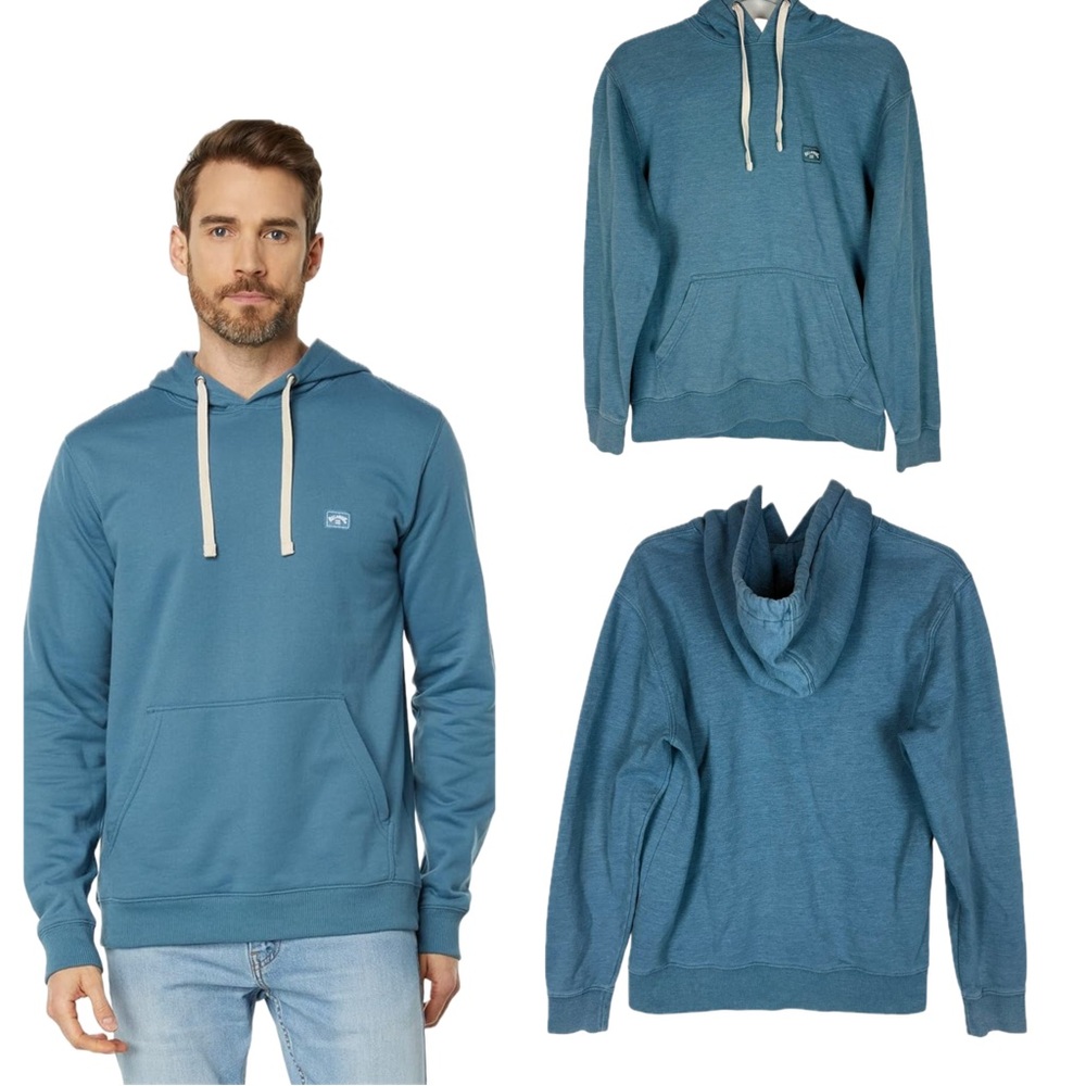 Billabong All Day Heathered Blue Hooded Pullover Sweatshirt